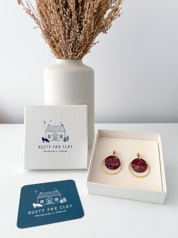 Burgundy - Huaraz 3.0 Earrings (Christmas Collection)