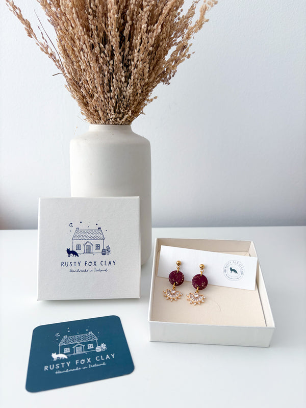 Burgundy - Huacachina Earrings (Christmas Collection)