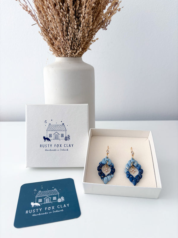 aqua / navy - Uyuni Earrings (Christmas Collection)