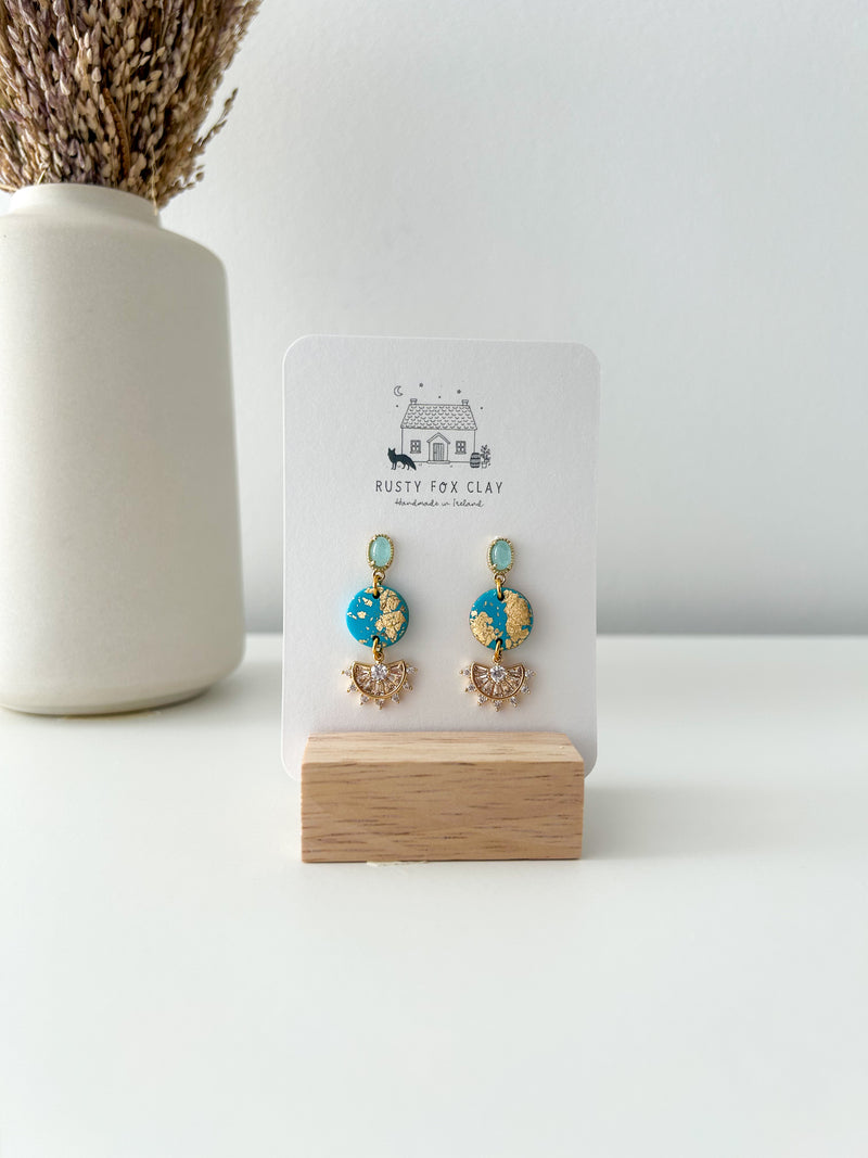 Hypoallergenic polymer clay earrings with gold-plated brass