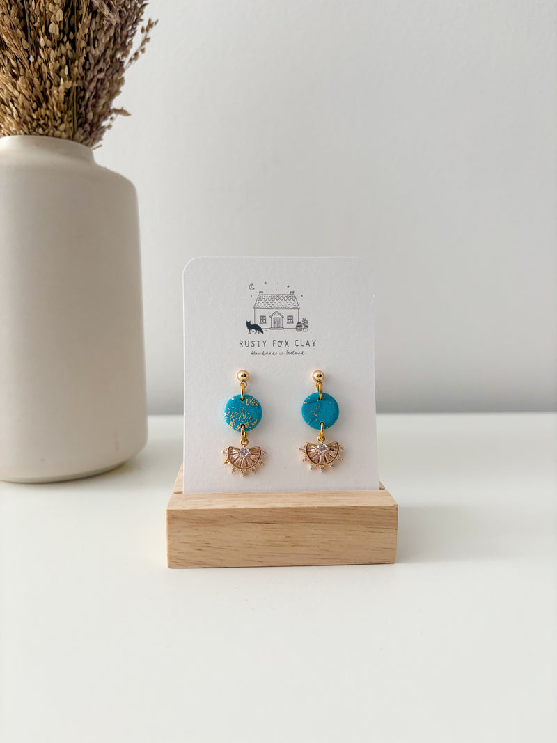 Hypoallergenic polymer clay earrings with gold-plated brass