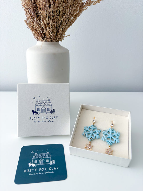Aqua - Snowflake Earrings (Christmas Collection)