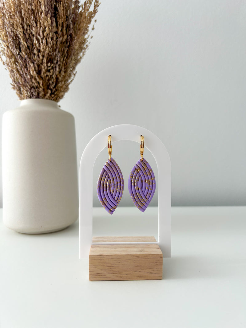Handmade Cartagena polymer clay earrings with gold‑plated brass findings