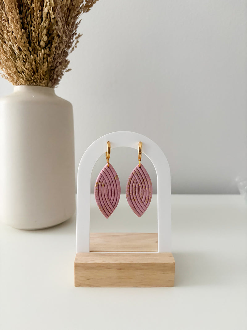 Handmade Cartagena polymer clay earrings with gold‑plated brass findings
