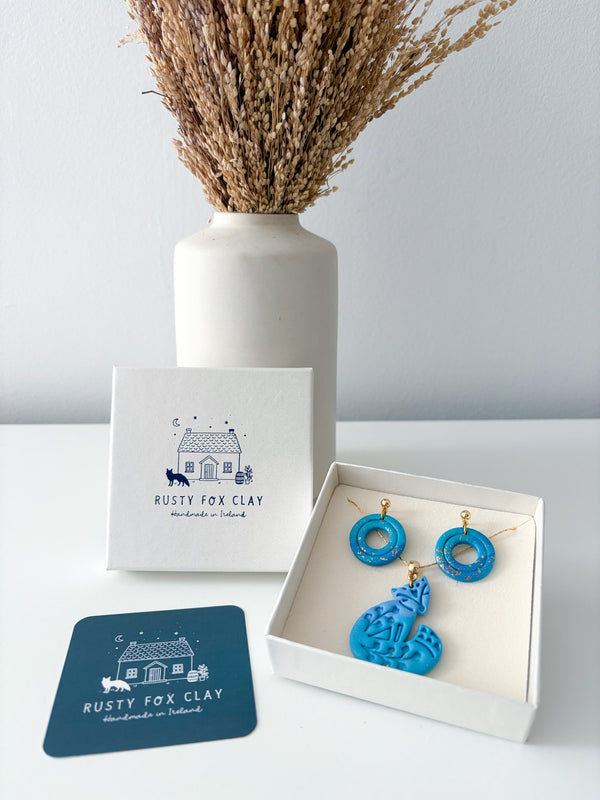 Peppermint / Lilac - Set Foxie Necklace & Mini Bergen Earrings (Summer Dreams Collection)