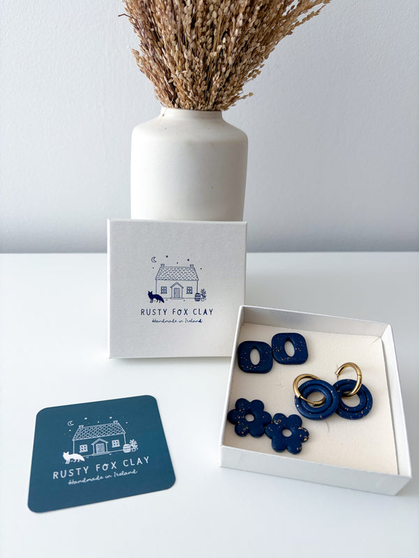 Default Title - Interchangeable Earring Set - Navy