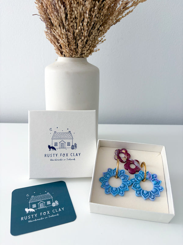 Default Title - Interchangeable Earring Set - Sun & Flower