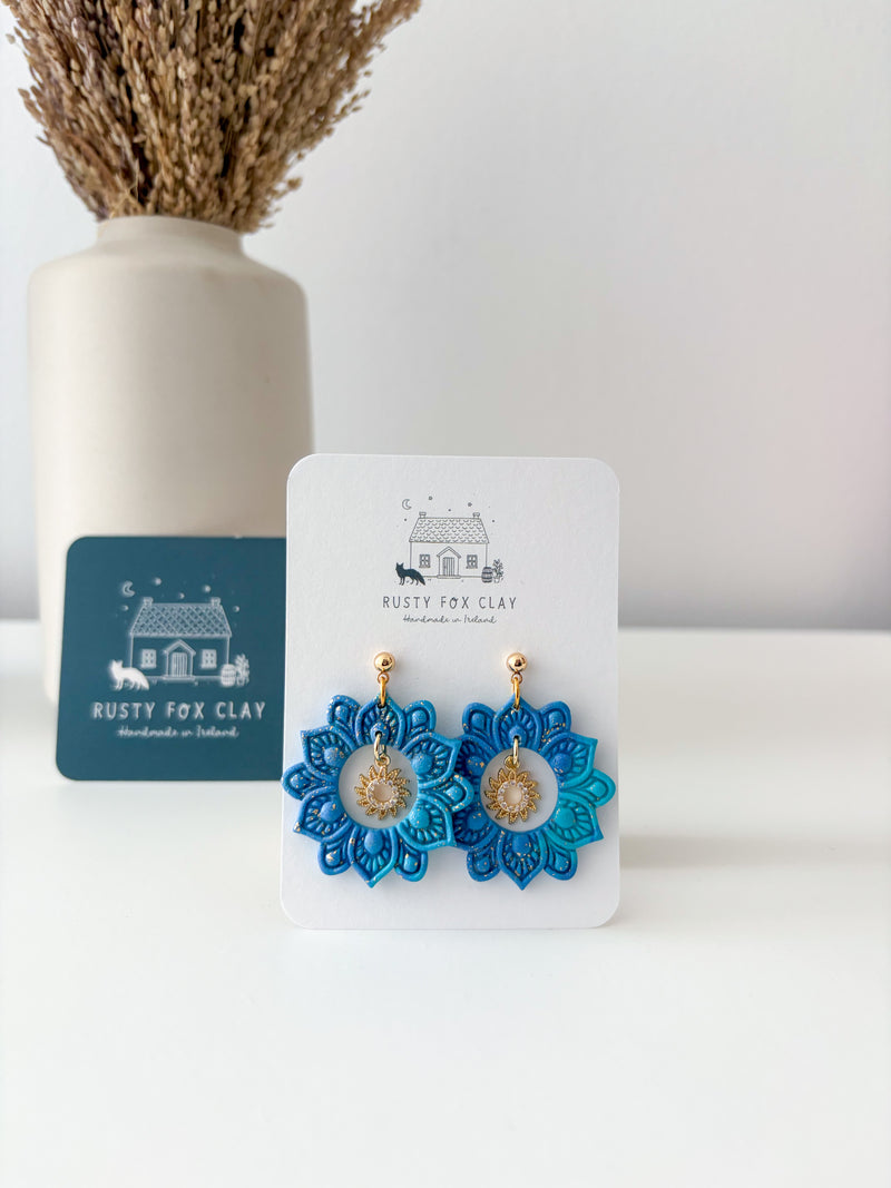 Handmade La Paz polymer clay earrings with gold‑plated brass findings