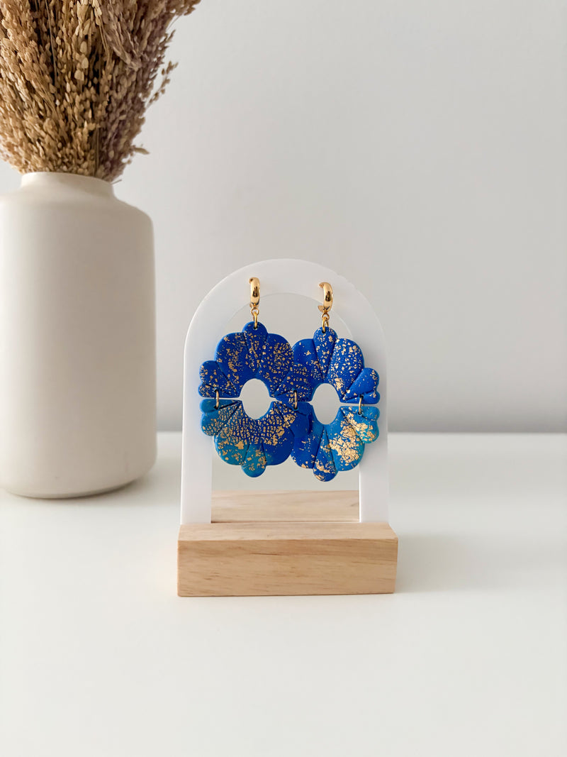 Handmade Medellin polymer clay earrings with gold-plated brass findings