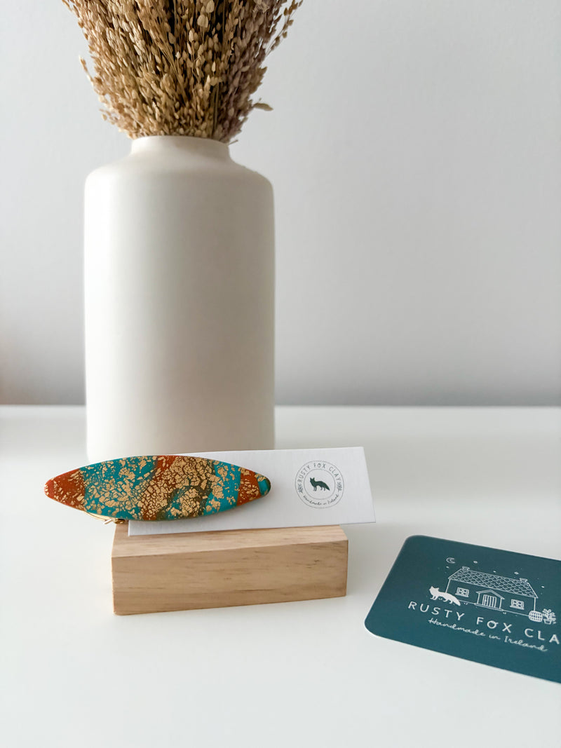 Lightweight handmade polymer clay hair clips set
