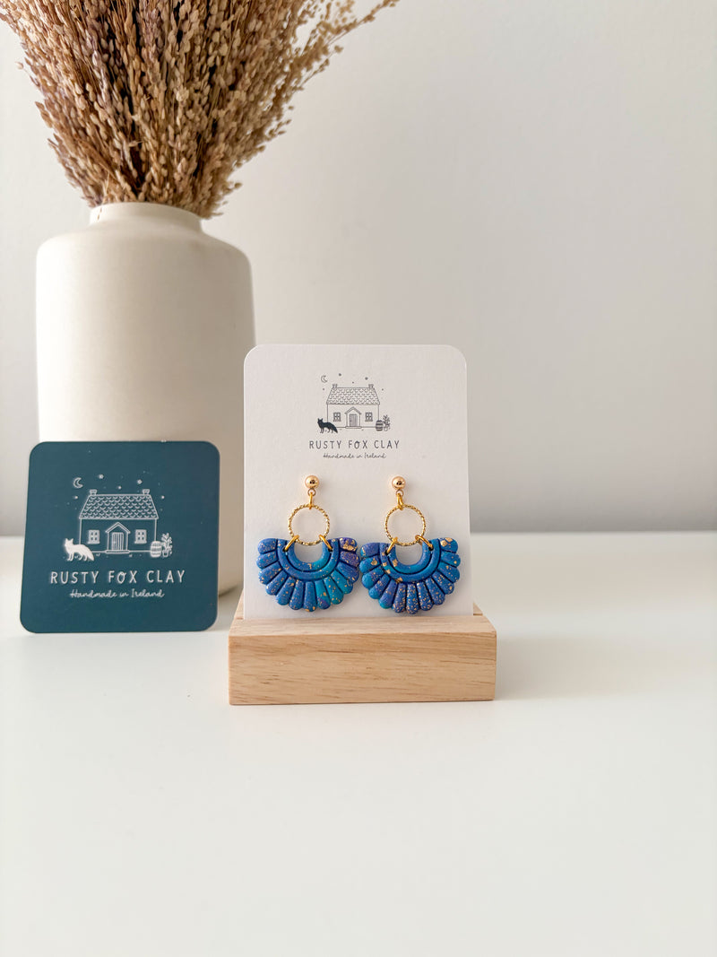Handmade Rio polymer clay earrings with gold-plated brass findings
