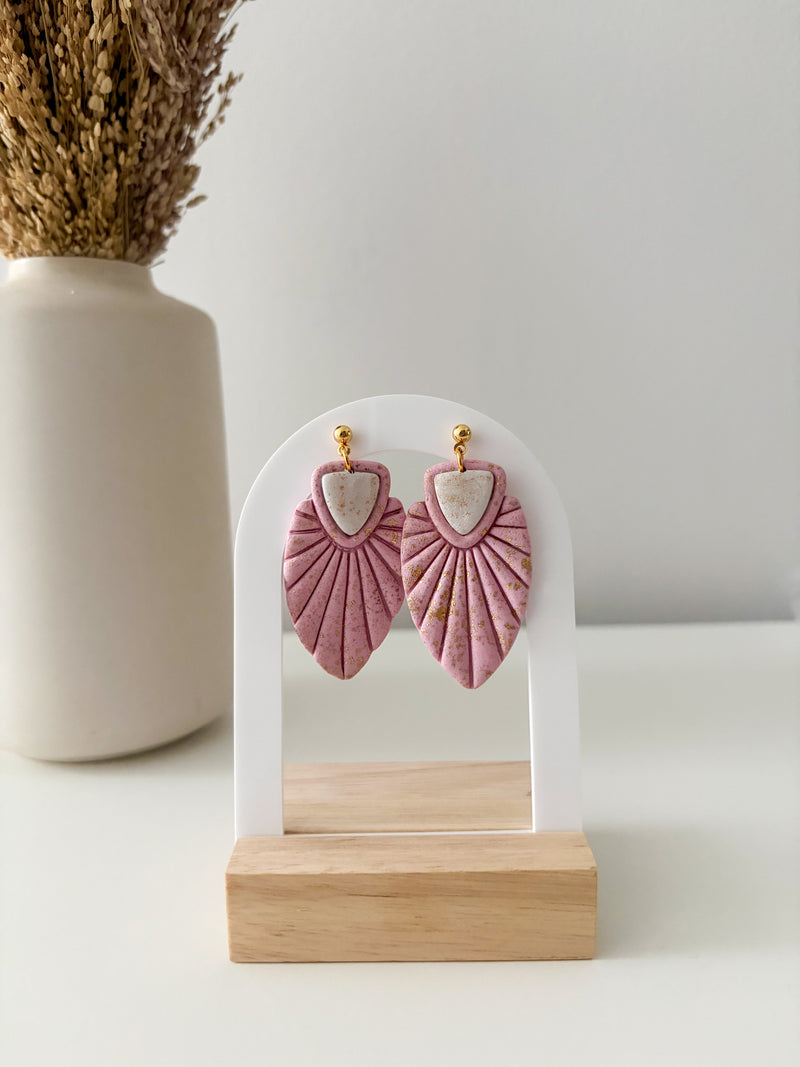 Handmade Salento polymer clay earrings with gold‑plated brass findings
